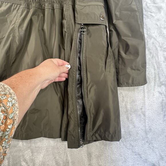 Laundry by Shelli Segal Coat Rainwear Camo Green SZ L - Picture 11 of 13